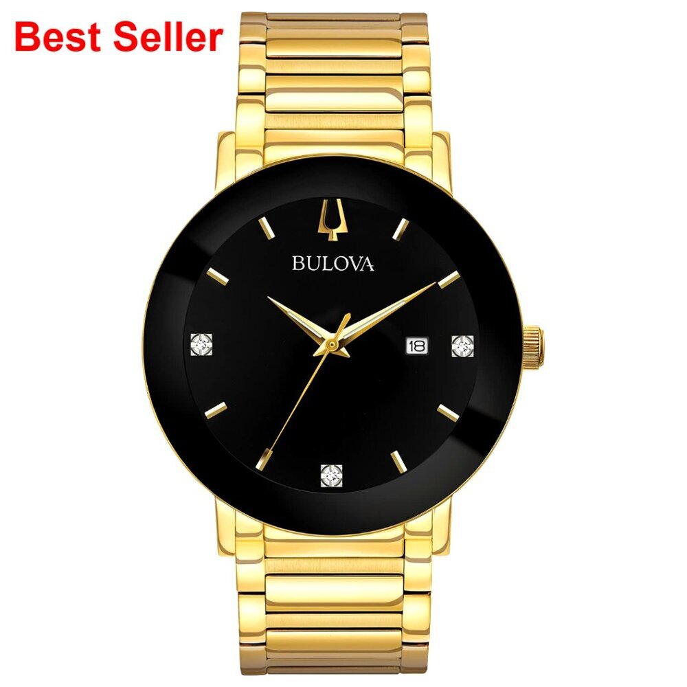GoldTone Stainless Steel Quartz Watch With Diamond Dial